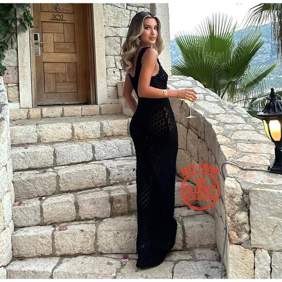 RARE!!! MANGO BLOGGER FAVE!!! Openwork Knit Maxi Dress NWT - Picture 6 of 16